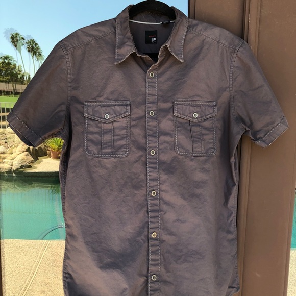Jf J Ferrar Shirts Jf J Ferrar Moder Fit Grey Short Sleeve Shirt M Poshmark